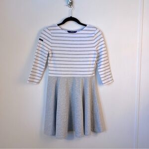Ralph Lauren Girls Striped Fit & Flare Dress Size L.